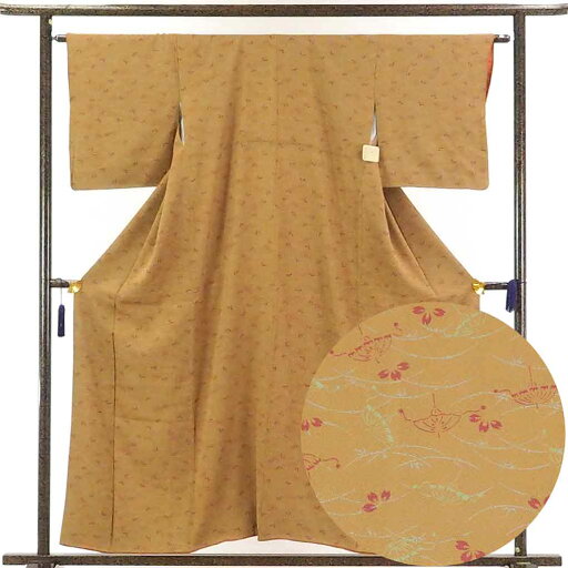 【中古】小紋 リサイクル着物 身丈157cm 裄63cm 前幅24cm 後幅30cm 袖丈47cm 正絹(シルク) レディース 袷仕立 秋冬春用 茶色 裄Mサイズ 美品 リユース 【中古】小紋 リサイクル着物 身丈157cm 裄63cm 前幅24cm 後幅30cm 袖丈47cm 正絹(シルク) レディース 袷仕立 秋冬春用 茶色 裄Mサイズ 美品 リユース