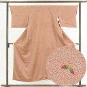 【中古】小紋 リサイクル着物 身丈152cm 裄65cm 前幅22.5cm 後幅28cm 袖丈45cm 正絹(シルク) レディース 袷仕立 蝶 秋冬春用 茶色 ...