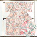 【中古】小紋 リサイクル着物 身丈155cm 裄62cm 前幅23cm 後幅28cm 袖丈48cm 正絹(シルク) レディース 袷仕立 秋冬春用 グレー地 裄S...