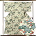 【中古】小紋 リサイクル着物 身丈157cm 裄65cm 前幅23.5cm 後幅29cm 袖丈49cm 正絹(シルク) レディース 袷仕立 秋冬春用 グレー地 ...