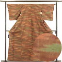 【中古】紬 リサイクル着物 身丈162cm 裄65cm 前幅23cm 後幅28cm 袖丈49cm 正絹(シルク) レディース 袷仕立 秋冬春用 茶色 裄Mサイズ...