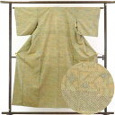 【中古】紬 リサイクル着物 身丈155cm 裄63cm 前幅24cm 後幅29.5cm 袖丈45cm 正絹(シルク) レディース 袷仕立 秋冬春用 グレー地 裄...
