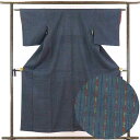 【中古】小紋 リサイクル着物 身丈154cm 裄61cm 前幅23cm 後幅28cm 袖丈48cm 正絹(シルク) レディース 袷仕立 秋冬春用 グレー地 裄S...