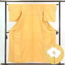 【中古】色無地 リサイクル着物 身丈157cm 裄62cm 前幅22.5cm 後幅28cm 袖丈48cm 正絹(シルク) レディース 袷仕立 無地 秋冬春用 黄...