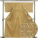 【中古】小紋 リサイクル着物 身丈162cm 裄64cm 前幅24.5cm 後幅28.5cm 袖丈49cm 正絹(シルク) レディース 袷仕立 秋冬春用 茶色 ...