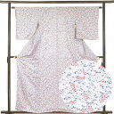 【中古】小紋 リサイクル着物 身丈160cm 裄62cm 前幅22cm 後幅27cm 袖丈50cm 正絹(シルク) レディース 袷仕立 秋冬春用 グレー地 裄S...