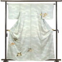 【中古】訪問着 リサイクル着物 身丈161cm 裄63cm 前幅23cm 後幅30cm 袖丈45cm 袖幅32cm レディース 袷 木の葉 裄Mサイズ 秋冬春用...