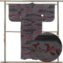 【中古】ウール着物 リサイクル着物 身丈147cm 裄61cm 前幅23cm 後幅29cm 袖丈49cm 袖幅32cm レディース 単衣 横段柄 裄Sサイズ 秋...
