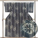 【中古】紬 リサイクル着物 身丈160cm 裄65cm 前幅23cm 後幅29cm 袖丈49cm 袖幅33cm レディース 単衣 源氏車 裄Mサイズ 初夏・初秋...