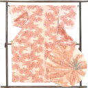 【中古】紬 リサイクル着物 身丈156cm 裄64.4cm 前幅24cm 後幅30cm 袖丈48.5cm 袖幅32cm レディース 単衣 花柄 初夏・初秋用 正...