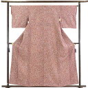【中古】小紋 リサイクル着物 身丈160cm 裄64cm 前幅24cm 後幅30cm 袖丈47cm 正絹(シルク) レディース 袷仕立 秋冬春用 ピンク地 裄M...