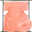 【中古】小紋 リサイクル着物 身丈161cm 裄65cm 前幅24.5cm 後幅30cm 袖丈49cm 正絹(シルク) レディース 袷仕立 秋冬春用 ピンク地 ...