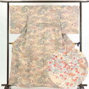 【中古】小紋 リサイクル着物 身丈163cm 裄67cm 前幅25cm 後幅29.5cm 袖丈56cm 正絹(シルク) レディース 袷仕立 秋冬春用 ピンク地 ...