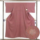 【中古】小紋 リサイクル着物 身丈152cm 裄62cm 前幅24.5cm 後幅28.5cm 袖丈45cm 正絹(シルク) レディース 袷仕立 秋冬春用 赤地 ...