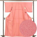 【中古】小紋 リサイクル着物 身丈165cm 裄65cm 前幅22cm 後幅30cm 袖丈49cm 正絹(シルク) レディース 袷仕立 秋冬春用 ピンク地 裄M...