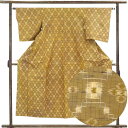 【中古】紬 リサイクル着物 身丈151cm 裄63cm 前幅24cm 後幅29cm 袖丈48cm 袖幅32cm レディース 袷 連続模様 裄Mサイズ 秋冬春用 ...