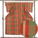 【中古】紬アンサンブル 羽織丈78cm 身丈152cm 裄62.5cm 前幅23cm 後幅29cm 袖丈49cm 袖幅32cm レディース 袷 格子 裄Sサイズ...