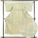 【中古】小紋 リサイクル着物 身丈150cm 裄63cm 前幅23cm 後幅29cm 袖丈45cm 正絹(シルク) レディース 袷仕立 秋冬春用 茶色 裄Mサイズ リユース