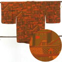 【中古】コート 着物 身丈86cm 裄63cm 袖丈47cm 正絹(シルク) レディース 袷仕立 秋冬春用 茶色 裄Mサイズ 未使用品 リユース