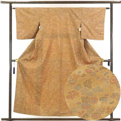 【楽天出店20周年10%OFF】【中古】小紋 リサイクル着物 身丈155cm 裄63cm 前幅22.5cm 後幅28.5cm 袖丈47cm 正絹(シルク) レディース 袷仕立 秋冬春用 茶色 裄Mサイズ 美品 リユース 【楽天出店20周年10%OFF】【中古】小紋 リサイクル着物 身丈155cm 裄63cm 前幅22.5cm 後幅28.5cm 袖丈47cm 正絹(シルク) レディース 袷仕立 秋冬春用 茶色 裄Mサイズ 美品 リユース
