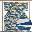 【中古】小紋 リサイクル着物 身丈158cm 裄65cm 前幅23cm 後幅30.5cm 袖丈49cm 正絹(シルク) レディース 袷仕立 秋冬春用 紺地 裄M...