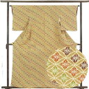 【中古】小紋 リサイクル着物 身丈162cm 裄63cm 前幅23cm 後幅28cm 袖丈50cm 正絹(シルク) レディース 袷仕立 秋冬春用 茶色 裄Mサイ...