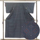 【中古】紬 リサイクル着物 身丈156cm 裄63cm 前幅23cm 後幅28cm 袖丈49cm 袖幅33cm レディース 袷 裄Mサイズ 秋冬春用 正絹(シル...