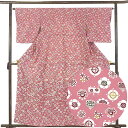【中古】小紋 リサイクル着物 身丈160cm 裄64cm 前幅23cm 後幅30.5cm 袖丈49cm 袖幅33cm レディース 袷 連続模様 裄Mサイズ 秋冬...