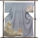 【中古】訪問着 リサイクル着物 身丈156cm 裄丈67cm 前幅25cm 後幅30cm 袖丈48cm 袖幅33.5cm レディース 袷 宝尽くし 裄長 裄Lサ...