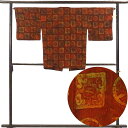 【中古】コート リサイクル着物 コート丈81cm 裄丈65cm 袖丈45cm 袖幅32.5cm レディース 袷 連続模様 裄Mサイズ 秋冬春用 正絹(シルク)ブ...