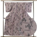 【中古】紬 リサイクル着物 身丈159cm 裄62cm 前幅23cm 後幅28cm 袖丈49cm 正絹(シルク) レディース 袷仕立 秋冬春用 茶色 裄Sサイズ...