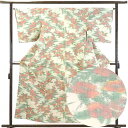 【中古】紬 リサイクル着物 身丈157cm 裄65cm 前幅24cm 後幅29.5cm 袖丈49cm 正絹(シルク) レディース 袷仕立 秋冬春用 ベージュ地 ...