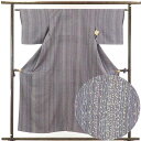 【中古】小紋 リサイクル着物 身丈155cm 裄62cm 前幅23cm 後幅28cm 袖丈45cm 正絹(シルク) レディース 袷仕立 秋冬春用 紫地 裄Sサイ...