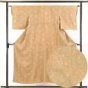 【中古】小紋 リサイクル着物 身丈154cm 裄62cm 前幅23cm 後幅30cm 袖丈48cm 正絹(シルク) レディース 袷仕立 秋冬春用 茶色 裄Sサイ...