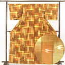 【中古】紬 リサイクル着物 身丈166cm 裄66cm 前幅25cm 後幅29cm 袖丈47cm 正絹(シルク) レディース 袷仕立 燕 秋冬春用 茶色 裄Mサ...