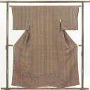 【FashionTheSale10%OFF】【中古】訪問着 リサイクル着物 身丈156cm 裄62cm 前幅22cm 後幅28.5cm 袖丈47cm 正絹(シルク) レディース 袷仕立 秋冬春用 茶色 裄Sサイズ 美品 リユース