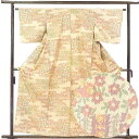 【中古】紬 リサイクル着物 身丈159cm 裄63cm 前幅24cm 後幅30cm 袖丈45cm 袖幅32cm レディース 袷 花柄 裄Mサイズ 秋冬春用 正絹...