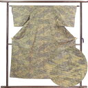 【中古】紬 リサイクル着物 身丈147cm 裄63cm 前幅24cm 後幅28cm 袖丈45cm 袖幅32cm レディース 袷 連続模様 裄Mサイズ 秋冬春用 ...