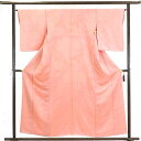 【中古】色無地 リサイクル着物 身丈159cm 裄65cm 前幅23cm 後幅28cm 袖丈52cm 正絹(シルク) レディース 袷仕立 無地 秋冬春用 ピンク地 裄Mサイズ リユース