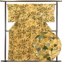 【中古】小紋 リサイクル着物 身丈160cm 裄65cm 前幅23cm 後幅29cm 袖丈51cm 正絹(シルク) レディース 袷仕立 秋冬春用 茶色 裄Mサイ...