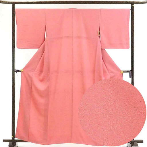 【中古】小紋 リサイクル着物 身丈163cm 裄67cm 前幅23.5cm 後幅30cm 袖丈49cm 正絹(シルク) レディース 袷仕立 秋冬春用 ピンク地 裄Lサイズ 美品 リユース 【中古】小紋 リサイクル着物 身丈163cm 裄67cm 前幅23.5cm 後幅30cm 袖丈49cm 正絹(シルク) レディース 袷仕立 秋冬春用 ピンク地 裄Lサイズ 美品 リユース