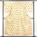 【中古】小紋 リサイクル着物 身丈156cm 裄65cm 前幅24.5cm 後幅30cm 袖丈48cm 正絹(シルク) レディース 袷仕立 秋冬春用 黄色地 裄Mサイズ リユース