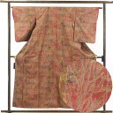 【中古】喪服 着物 身丈156cm 裄64cm 前幅23.5cm 後幅29cm 袖丈56cm 正絹(シルク) レディース 袷仕立 秋冬春用 赤地 裄Mサイズ 美...