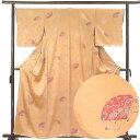 【中古】小紋 リサイクル着物 身丈160cm 裄67cm 前幅26cm 後幅31cm 袖丈48cm 正絹(シルク) レディース 袷仕立 秋冬春用 茶色 裄Lサイ...