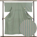 【中古】小紋 リサイクル着物 身丈152cm 裄64cm 前幅23cm 後幅29cm 袖丈46cm 袖幅33cm レディース 袷 縞 裄Mサイズ 秋冬春用 正絹...