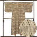 【中古】紬 リサイクル着物 身丈146cm 裄65cm 前幅24cm 後幅30cm 袖丈47cm 袖幅33cm レディース 袷 横段柄 裄Mサイズ 秋冬春用 正...