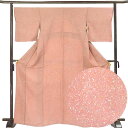 【中古】小紋 リサイクル着物 身丈167cm 裄68cm 前幅25cm 後幅28.5cm 袖丈49cm 袖幅34cm レディース 袷 たたき染 裄長 裄Lサイズ 秋冬春用 正絹(シルク)ピンク地 トールサイズ 美品 リメイク リユース