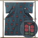 【中古】紬 リサイクル着物 身丈154cm 裄63cm 前幅22cm 後幅28cm 袖丈52cm 袖幅33cm レディース 袷 遠州椿 裄Mサイズ 秋冬春用 正...
