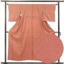 【10%OFF】【中古】小紋 リサイクル着物 身丈154cm 裄63cm 前幅23cm 後幅28.5cm 袖丈48cm 袖幅33cm レディース 袷 青海波 裄Mサイズ 秋冬春用 正絹(シルク)赤地 美品 江戸小紋 リメイク リユース