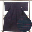 【中古】紬 リサイクル着物 身丈164cm 裄丈64cm 前幅24cm 後幅30cm 袖丈52cm 袖幅32.5cm レディース 袷 格子 裄Mサイズ 秋冬春用...